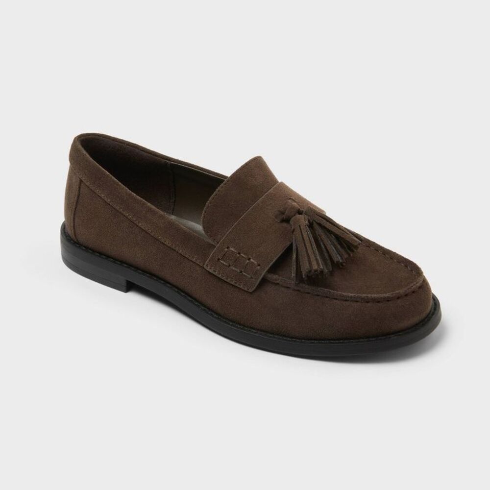Women's Robin Tassel Loafers - A New Day Espresso 7.5